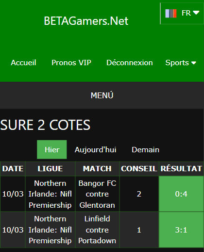 pari VIP gagné ticket